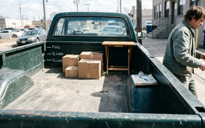 Truck bed showing quarter, half, and full load pricing levels