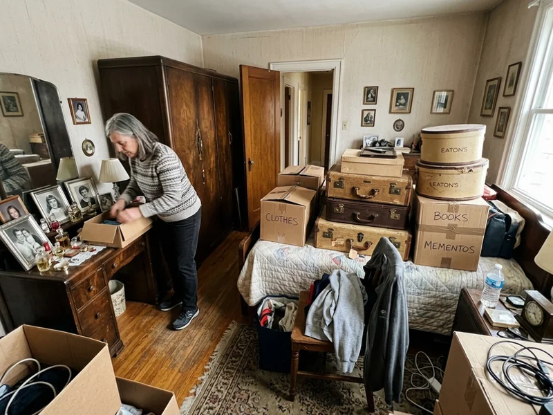 Room packed with belongings before an estate cleanout