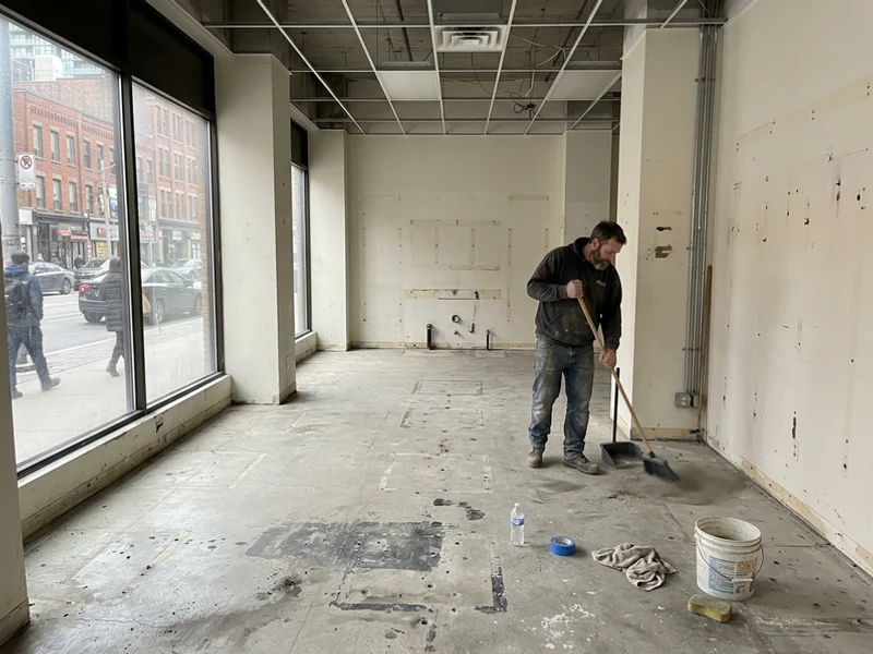 Retail unit stripped and swept for handover