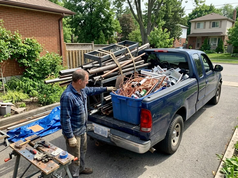 Sorted metal loaded for the recycling yard