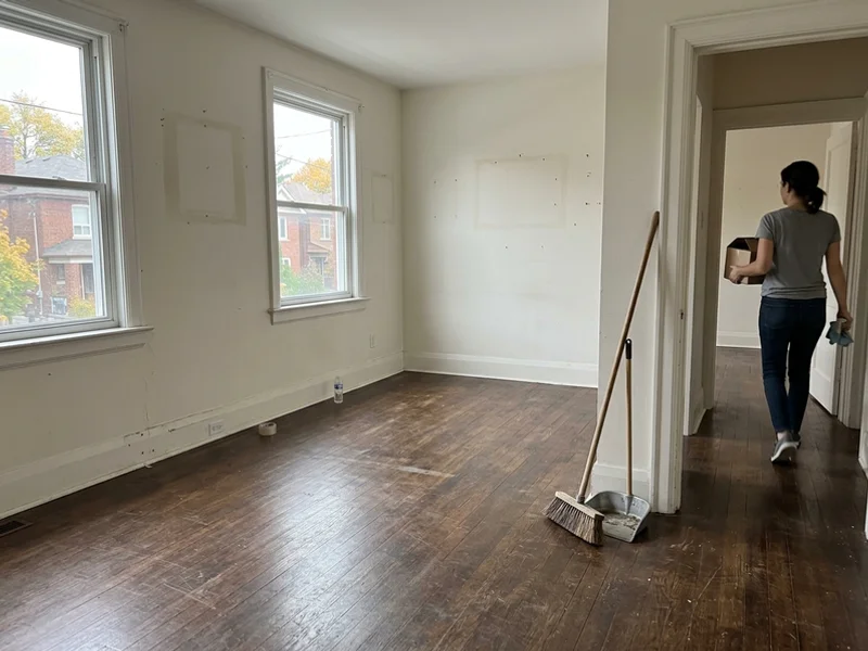 Swept empty living room at handover