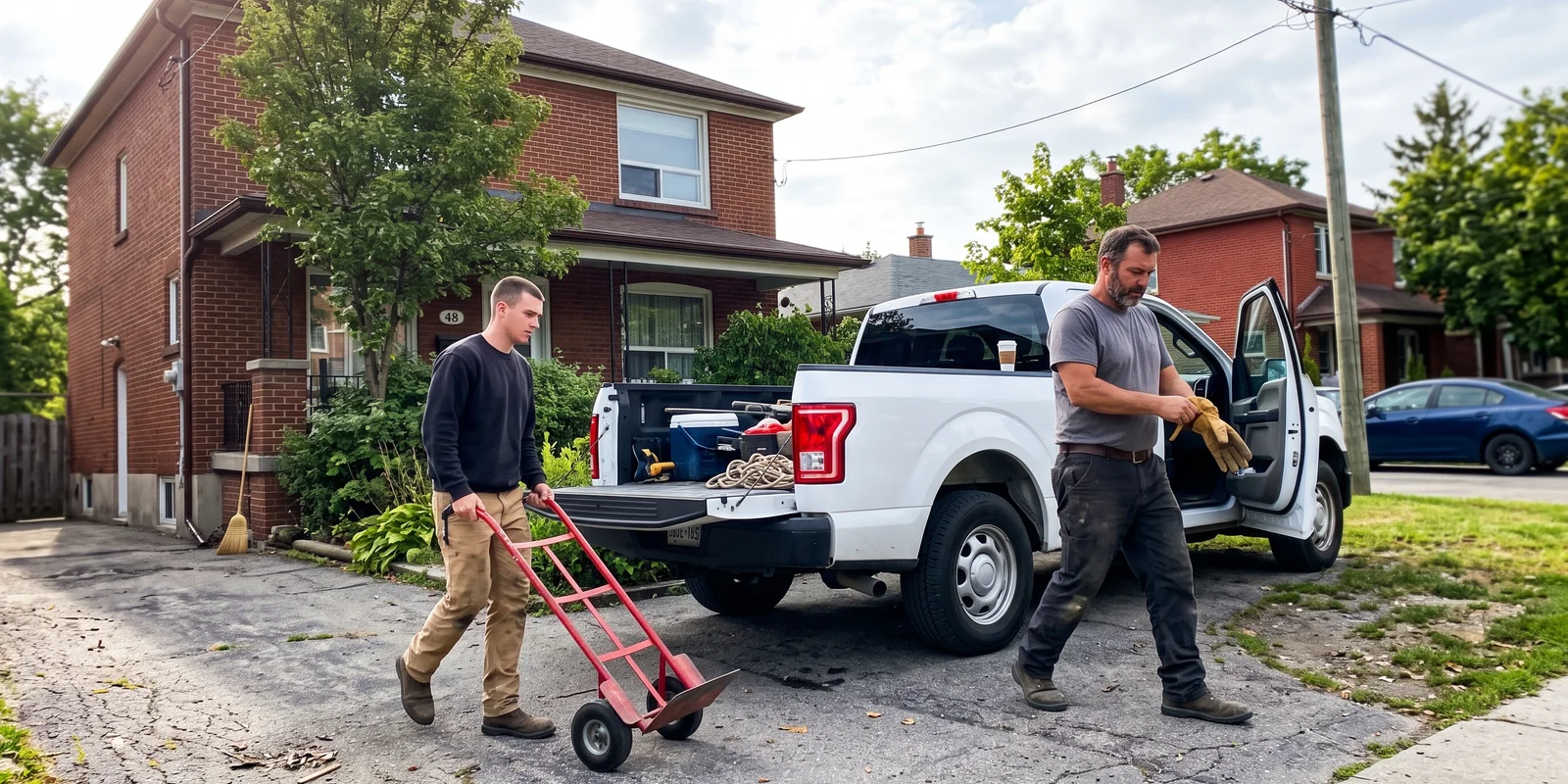 Crew arriving for a same-day junk removal booking in Toronto